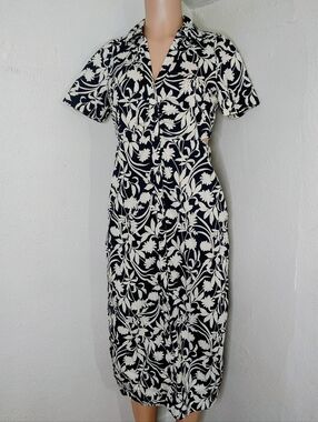 Old Navy Floral Button-Front Cut-Out Midi Dress Small